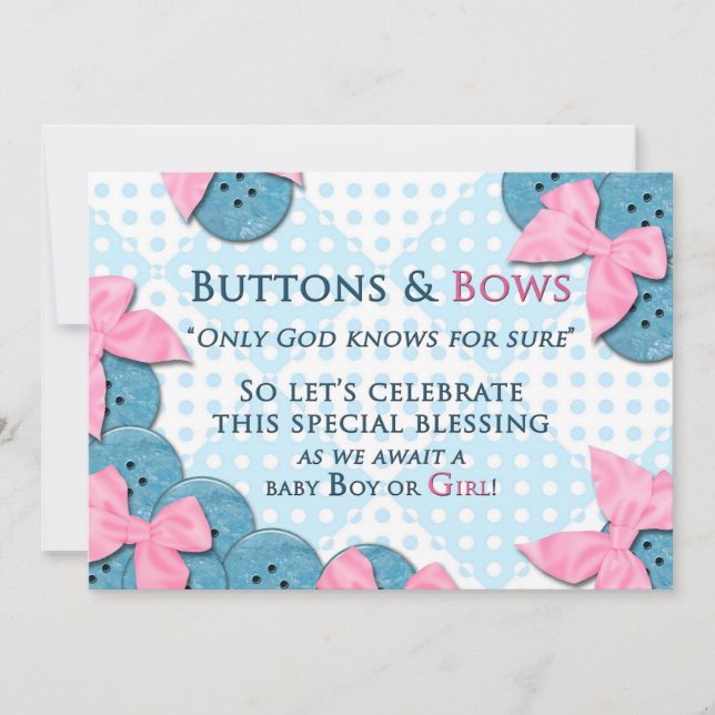Invitation baby shower - Boutons et vaches (Devant)