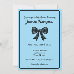 Invitation Baby shower Bow