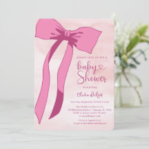 Baby shower Bow Aquarelle Rose