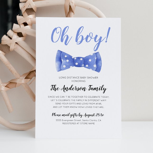 Invitation Baby Shower Bow Tie Par Correspondance à Longue Di (Créateur téléchargé)