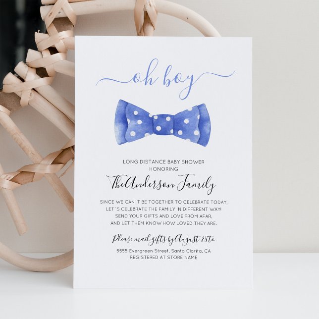 Invitation Baby Shower Bow Tie Par La Poste À Longue Distance (Créateur téléchargé)