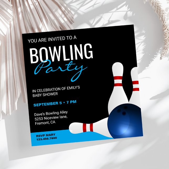 Invitation Baby Shower Bowling Moderne (Créateur téléchargé)