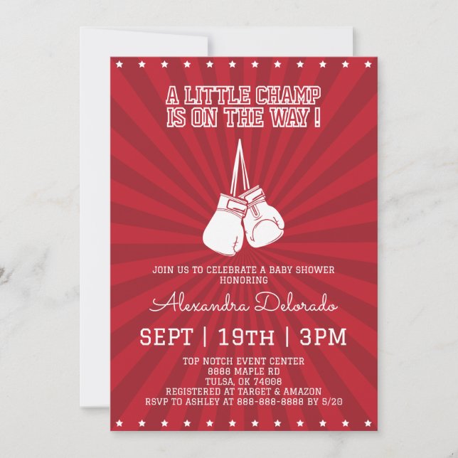 Invitation Baby Shower Boxe (Devant)