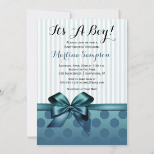 Invitation Baby shower Boy Boy Bleu