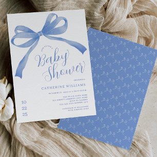 Invitation Baby shower Boy Boy Bleu