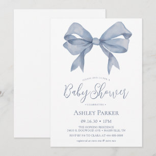 Invitation Baby shower Boy Boy Blue Dusty