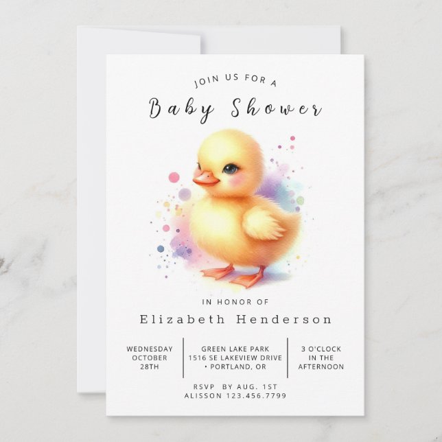 Invitation Baby shower Boy Digital Duck (Devant)