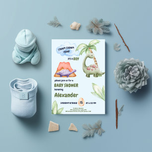 Invitation Baby shower Boy Dinosaur