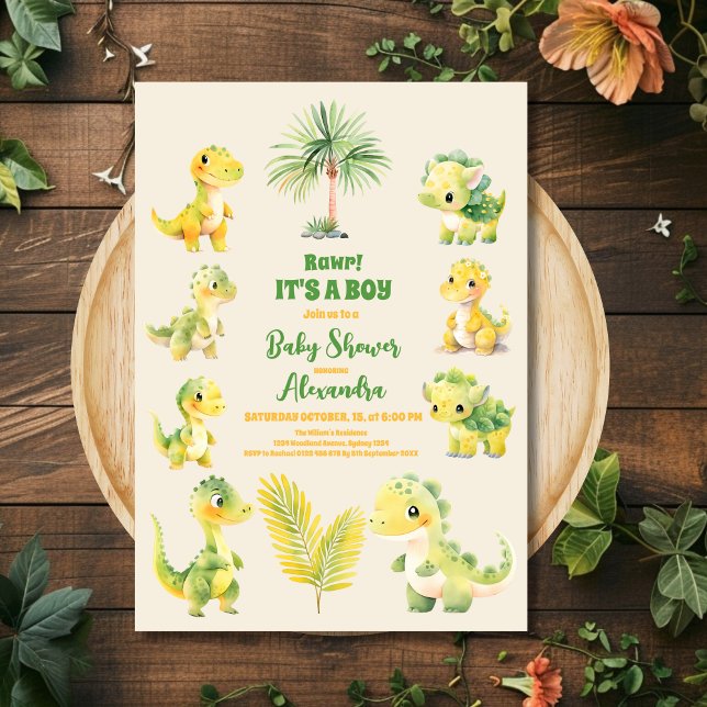 Invitation Baby shower Boy Dinosaur (Créateur téléchargé)