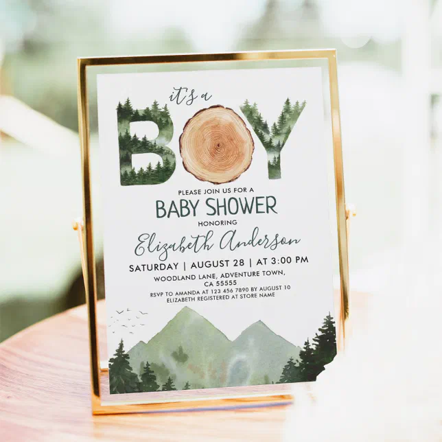 Invitation Baby shower Boy Woodland Zazzle.fr