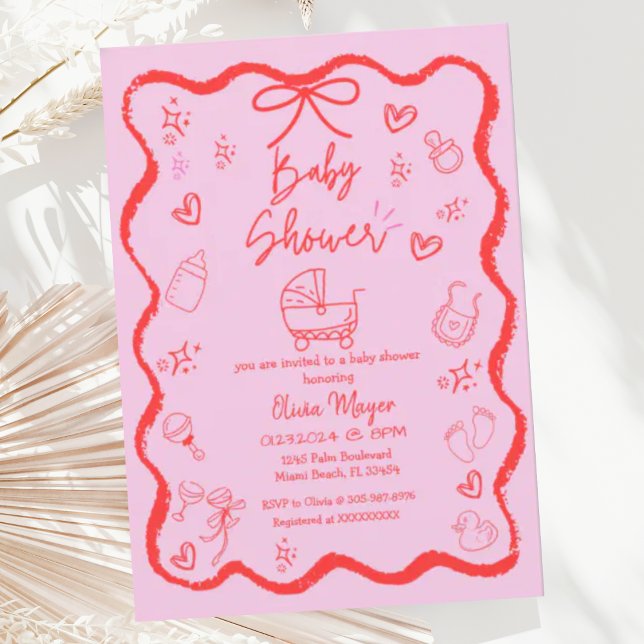 Invitation Baby shower branché à main coulissante (Créateur téléchargé)