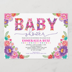 Invitation Baby shower branché mexicain de Fiesta Girl