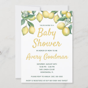 Invitation Baby shower Branches de citron