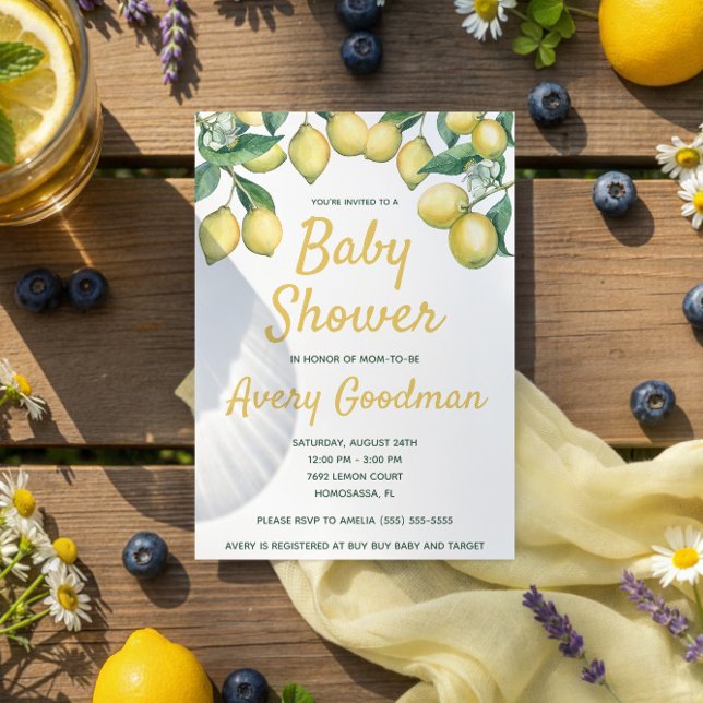 Invitation Baby-Shower Branches de Citron (Créateur téléchargé)