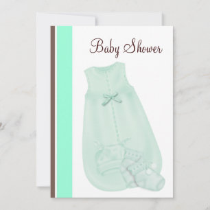 Invitation Baby shower Brown au chocolat vert à la menthe