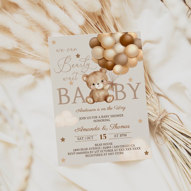 Invitation Baby shower Brown d'attente rapide (Créateur téléchargé)