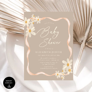 Invitation Baby shower Brown de marais