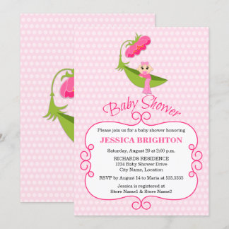 Invitation Baby shower Brown des yeux de pois mignon