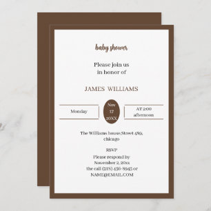 Invitation Baby shower Brown personnalisé