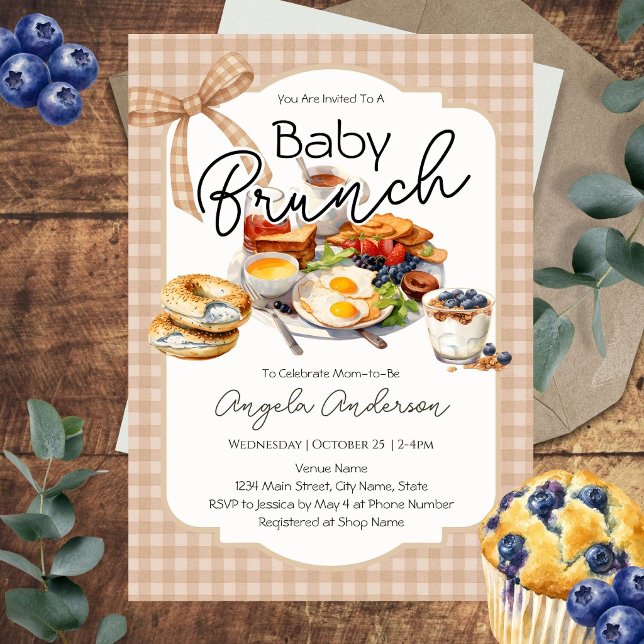 Invitation Baby Shower Brunch Neutre  (Créateur téléchargé)