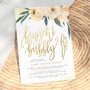 Invitation Baby Shower Bruncheuse Florale et Champagne pour l