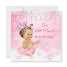 Baby shower brunette princesse papillon rose