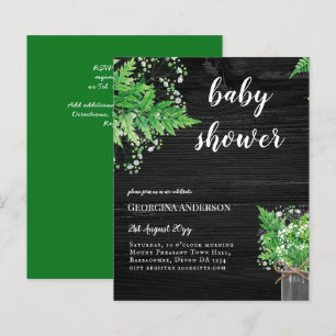 INvitation BABY SHOWER BUDGET Décoration végétale 