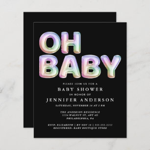 Invitation Baby shower Budget Rainbow Balloons