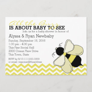 Invitation Baby shower Bumble Bee Buzz