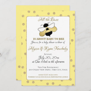 Invitation Baby shower Bumble Bee Buzz