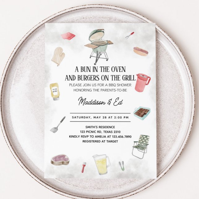 Invitation Baby Shower Bun et Burger (Bund and Burgers Baby Shower Invitation)