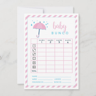 Invitation Baby shower Bunco Jeu Scorecard