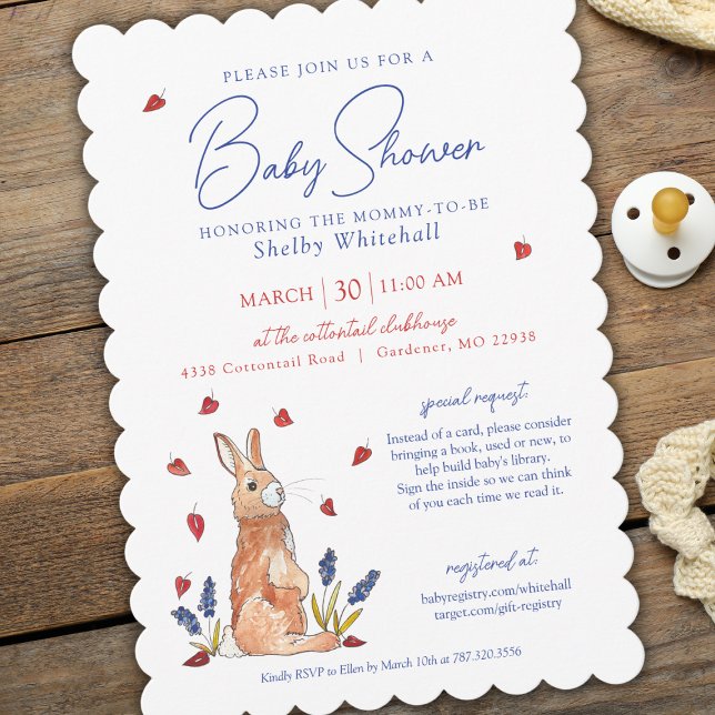 Invitation Baby shower Bunny aquarelle (Créateur téléchargé)