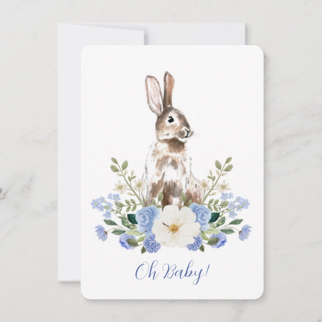 Invitation baby shower Bunny Aquarelle (Devant)