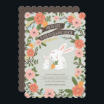 Invitation Baby shower Bunny Love<br><div class="desc">Design lapin doux décoré de fleurs aux couleurs vives. Illustration par Shelby Allison.</div>