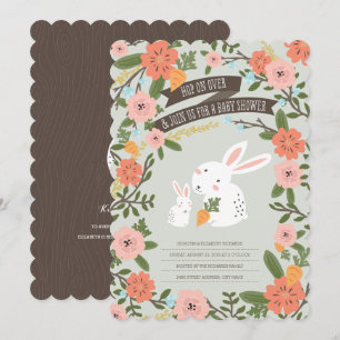 Invitation Baby shower Bunny Love