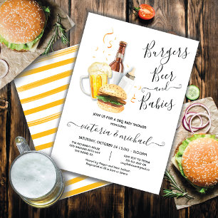 Invitation Baby shower Burgers Bière et Bébés