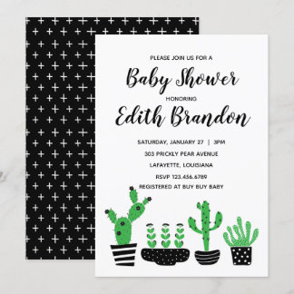 Invitation Baby shower Cactus