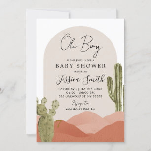Invitation Baby shower Cactus du désert du sud-oue