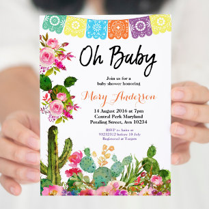 Invitation Baby shower Cactus Fiesta