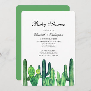 Invitation baby shower Cactus. Les cactus verts. M