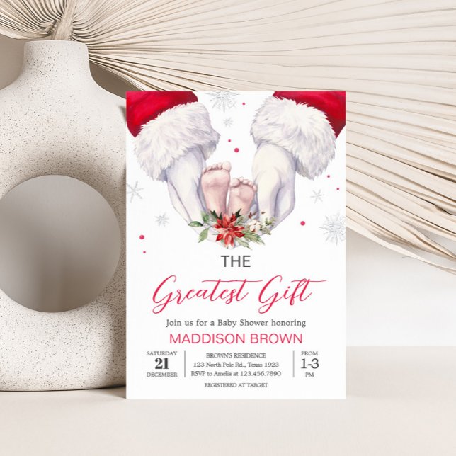 Invitation Baby shower cadeau de Noël (Santa Christmas Greatest Gift Baby Shower Invitation
)