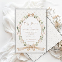 Baby Shower Cadre Floral Neutre Vintage