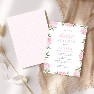 Invitation Baby Shower Cadre Hydrangea Rose