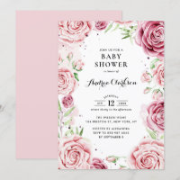 Baby shower-cadre Rose Aquarelle rose