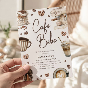Invitation Baby Shower Café Bébé sur le thème du café