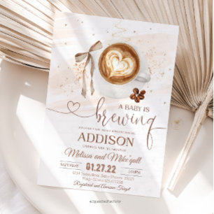 Invitation Baby shower café en préparation nœud