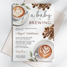 Baby shower café - un bébé est en train de brasser