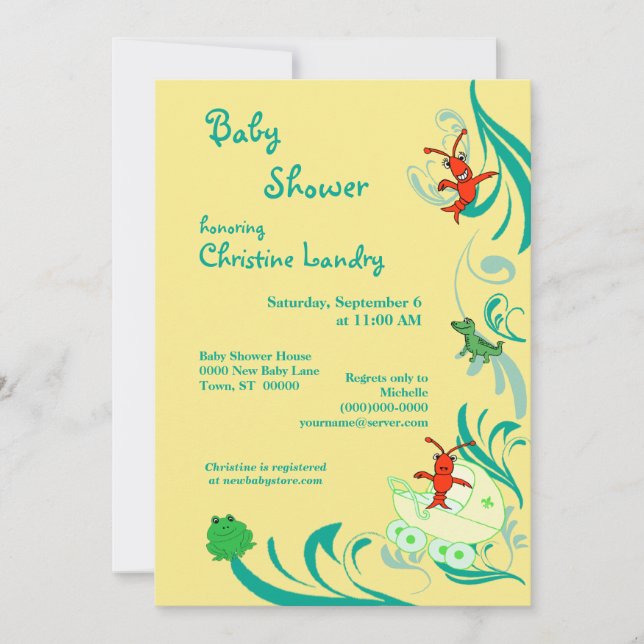 Invitation Baby shower Cajun neutre entre les sexes (Devant)