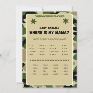 Invitation Baby shower Camo garçon - Nom modifiable, 5x7